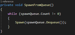 code snapshot: Spawn from Queue