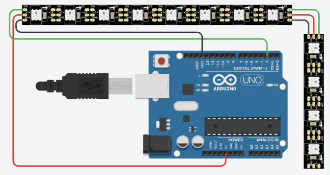 Bekathwia's NeoPixel strip project, first reference image